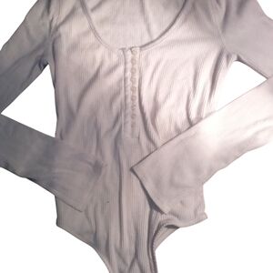 Urban Outfitters White Ribbed Bodysuit